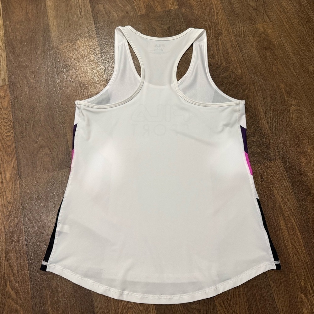 FILA SPORT Fashion Racerback Tank Top White Black Pink Women’s Size Medium - Picture 5 of 7